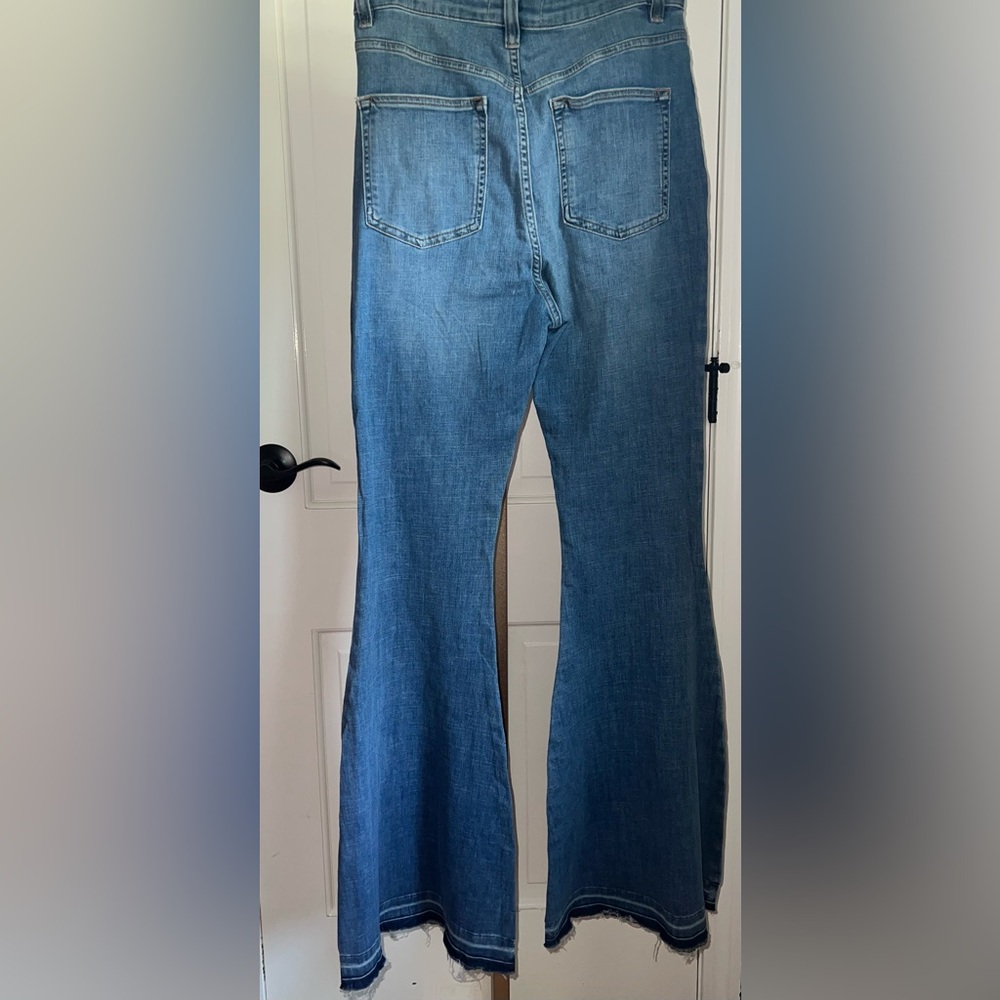 We The Free Medium Blue Button-Fly Flare Jeans - Picture 7 of 9